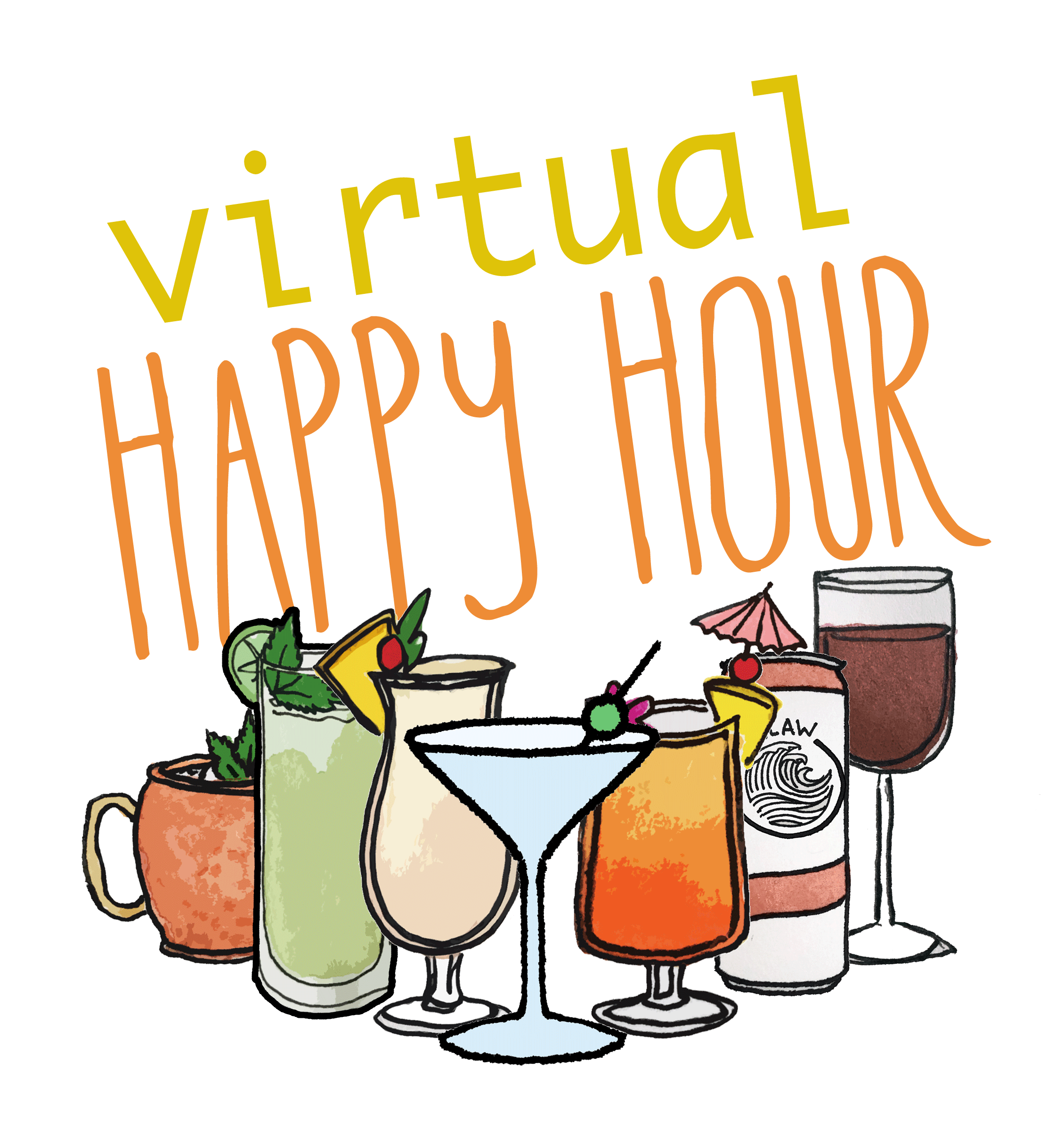 Happy Hour Quarantine Sticker by Pretty Whiskey / Alex Sautter