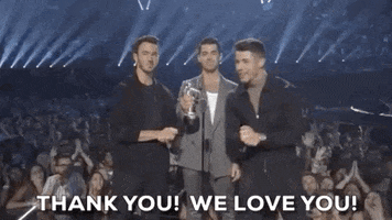 Thank You We Love You Jonas Brothers GIF by 2018 MTV Video Music Awards