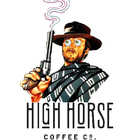 Caffeine Clint Sticker by High Horse Coffee Company