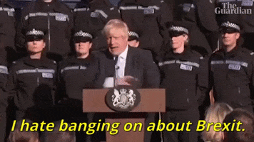brexit boris johnson i hate banging on about brexit GIF