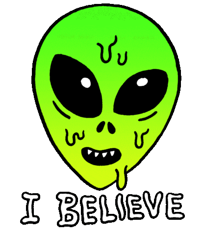 I Believe Area 51 Sticker by Russell Taysom