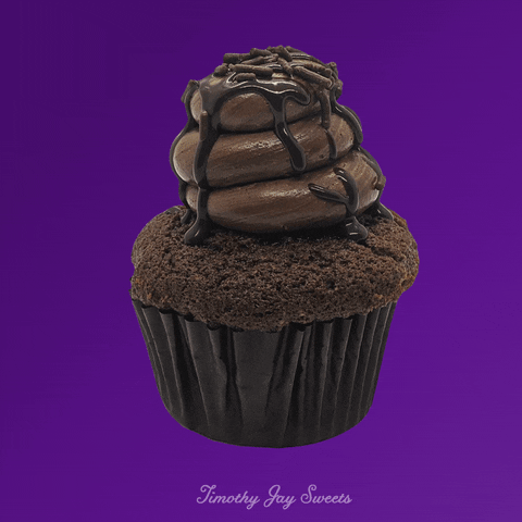 Chocolate Frosting Cupcake GIF by Timothy Jay Sweets