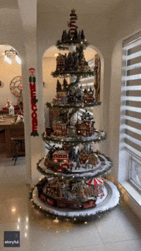 Crafty Husband Makes Unique Model Train Set Christmas Tree