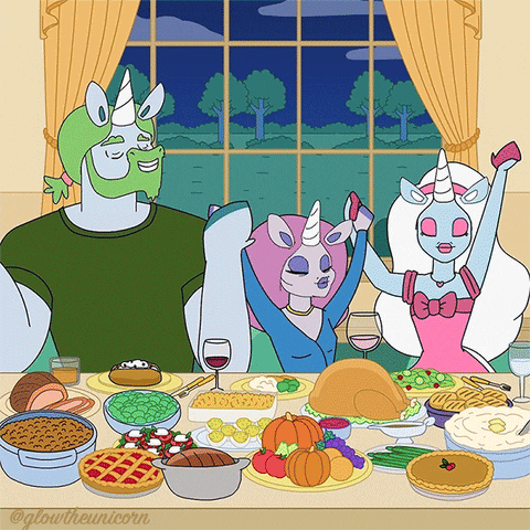 Party Eat GIF by Glow The Unicorn