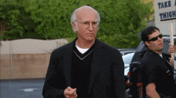reaction confused larry david eh uncomfortable