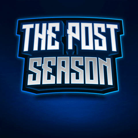 Text gif. Bold, silver block of text reminiscent of the Monday Night Football logo backlit with a blue glow. Text, "The post season, matters."