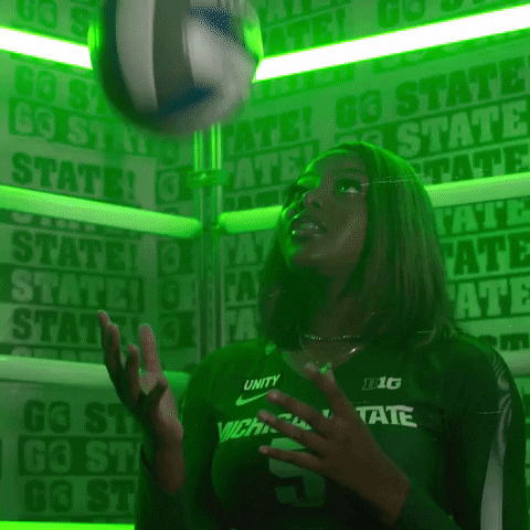 Go Green Ncaa Volleyball GIF by Michigan State Athletics