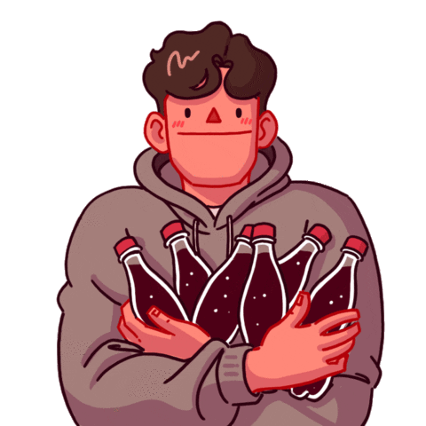 Happy 코카콜라 Sticker