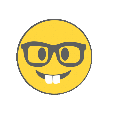 smiley face with nerd glasses