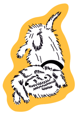 White Dog Sticker by Botivo