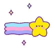 Flying Shooting Star Sticker by Nataliia Manych