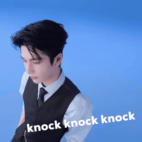 Knock Knock Knock Smile GIF
