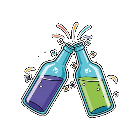 Cheers Bottle Sticker by Vitro