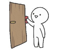 Knock Knock Sticker by 水沐柚子rainpomelo