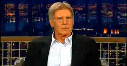 Image result for harrison ford shit animated gif