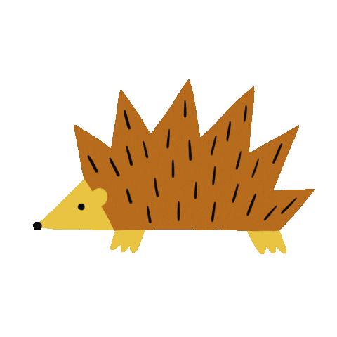 Walking Hedgehog Sticker by Martinut