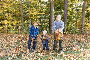 brittnimariebeversdorf family boys family gif throwing leaves GIF