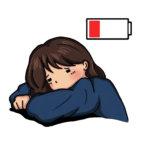 Tired Girl Sticker by HAPPI HAPPU for iOS & Android GIPHY