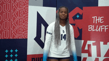 Volleyball Finger Wag GIF by GoDuquesne