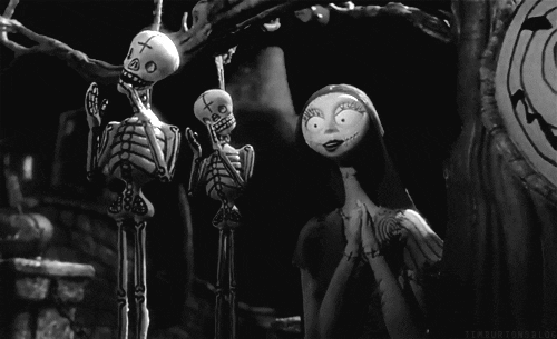  black and white sally the nightmare before christmas GIF