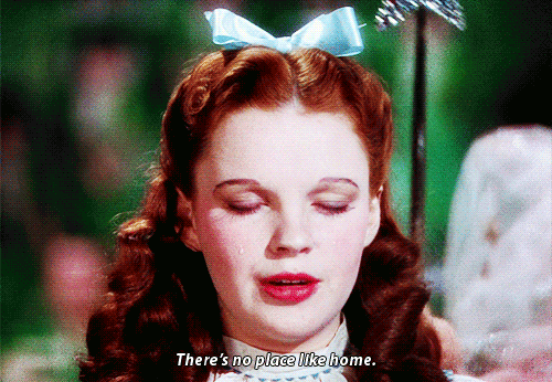 Gif of Judy Garland in the WIzard of Oz saying "There's no place like home."