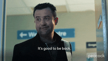 Good To Be Back Wink GIF by PeacockTV