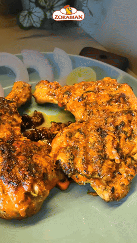 Hungry Chicken Leg GIF by Zorabian Foods