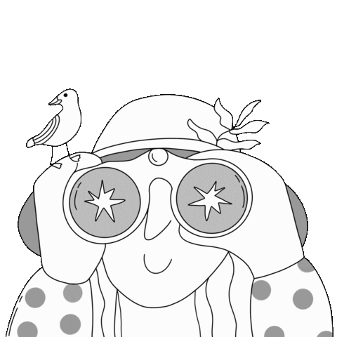 Binoculars Watching You Sticker