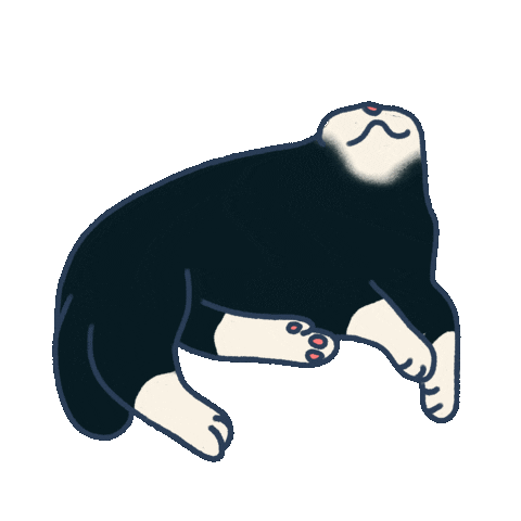 Sleepy Black Cat Sticker by krist menina
