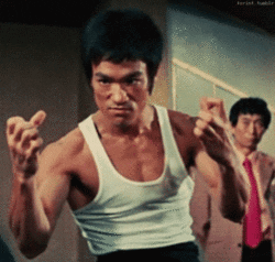 angry bruce lee GIF