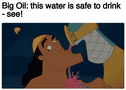 Big oil Kronk motion meme