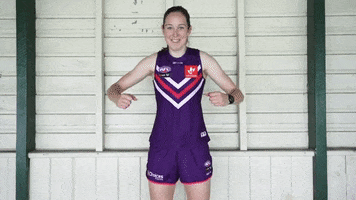 Fist Pump Aine GIF by Fremantle Dockers