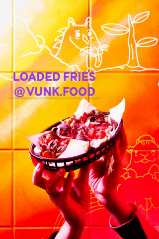 vunkfood food fries loadedfries vunkfood GIF