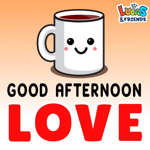 Good Afternoon Coffee GIF by Lucas and Friends by RV AppStudios