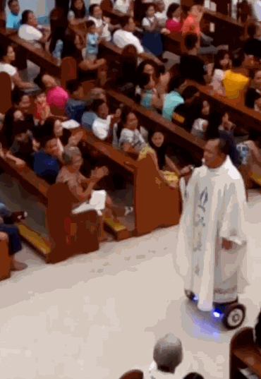 hoverboard priest GIF