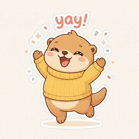 Excited Otter GIF by Ollie & Lou