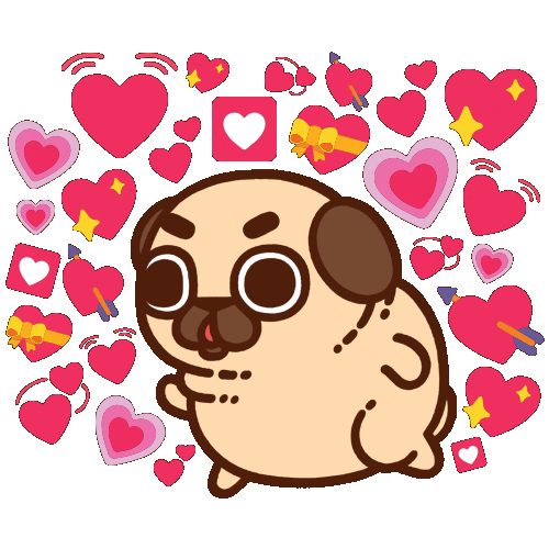 Dog Love Sticker by Puglie Pug