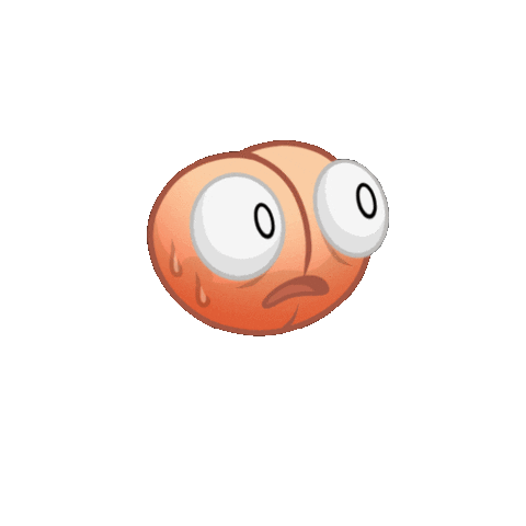 Nervous Peach Sticker