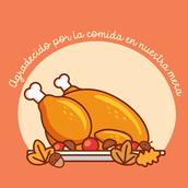 Grateful for food on our table Spanish text