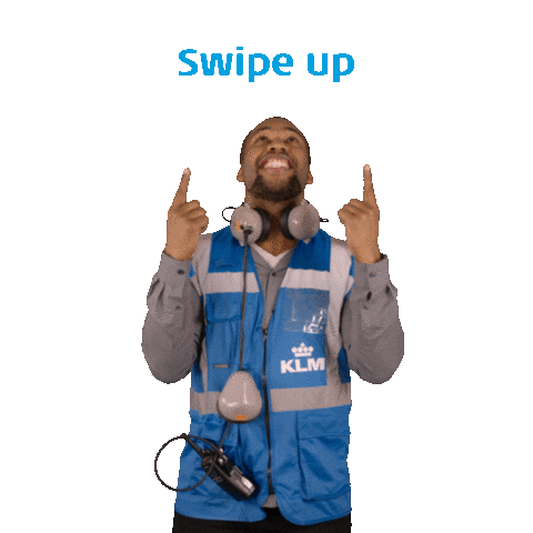 Swipe Up Royal Dutch Airlines Sticker by KLM