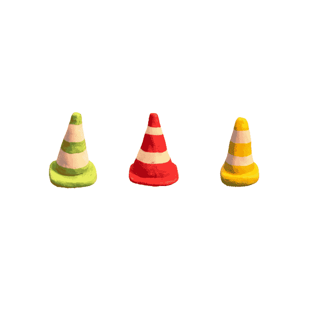 Clay Traffic Cones GIF by Kagami Shinohara