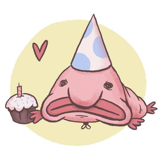 Happy Birthday Blobfish Sticker
