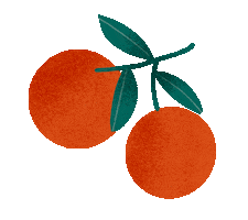 Orange Fruit Sticker by Bett Norris