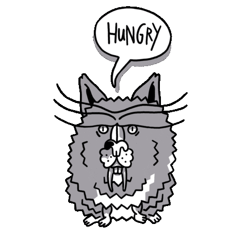 Hungry Fat Cat Sticker by MŰV Projekt