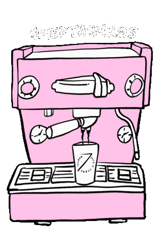 Pink Coffee Sticker by Nomehas Visuals ™