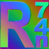 R74n logo rainbow pride color GIF