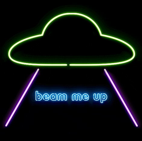 calexakis neon vaporwave ufo beammeup GIF