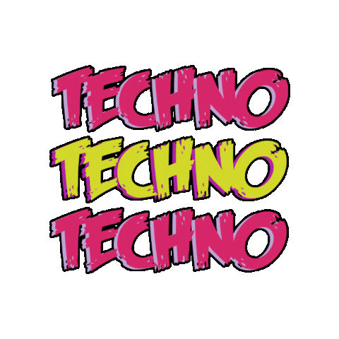 Neon Techno Sticker by Black Rabbit