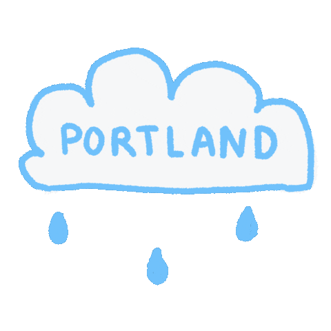 Portland Oregon Rain Sticker by Jonny Bummers