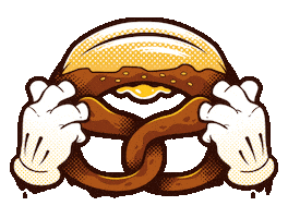 Pretzel Eat Sticker by MC Bruddaal